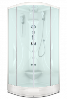 Душевая кабина Domani Spa Elegance V1.2 с электрикой,низкий поддон 900x900x2180 (сатин. мат. стекла) DS01E99LAM10-V1.2