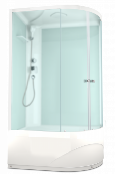 Душевая кабина Domani Spa Delight high Slim 128L без электрики, высокий поддон 1200x800x2190 (бел. стенки, сатин мат. стекла) DS01DS128LHWM00 