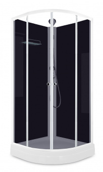 Душевая кабина Domani Spa Eco Delight Slim 99 без крыши, без электрики, низкий поддон 900x900x2040 (чер.стенки, тонир.стекла) DS01EcDS99LBT00 