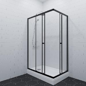 Душевой уголок "Вента-Блэк", без поддона 900x900x1850
