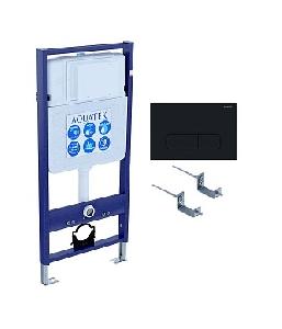 Инсталляция для подвесного унитаза Standart 50 + крепление + кнопка смыва черная