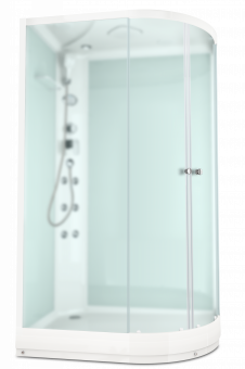 Душевая кабина Domani Spa Delight Slim 128L без электрики, низкий поддон 1200x800x2190 (бел. стенки, сатин. мат. стекла) DS01DS128LLWM00 