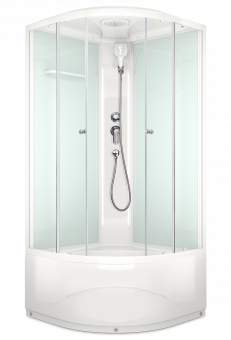 Душевая кабина Domani Spa Delight 99 Slim без электрики, высокий поддон 900x900x2180 (бел. стенки, прозр. стекла) DS01DS99HWCl00 