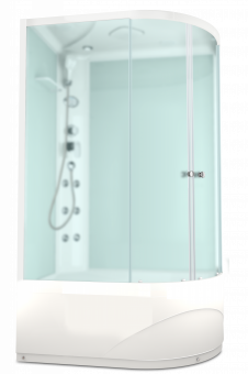 Душевая кабина Domani Spa Delight high 128L Slim с электрикой, высокий поддон 1200x800x2190 (бел. стенки, сатин. мат. стекла) DS01DS128LHWM10  