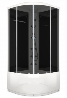 Душевая кабина Domani Spa Delight 110 Slim с электрикой, высокий поддон 1000x1000x2180 (чер. стенки, тонир. стекла) DS01DS110HBT10  