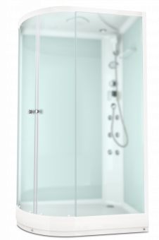 Душевая кабина Domani Spa Delight high Slim 128R с электрикой, низкий поддон 1200x800x2190 (бел. стенки, сатин. мат. стекла) DS01DS128RLWM10 