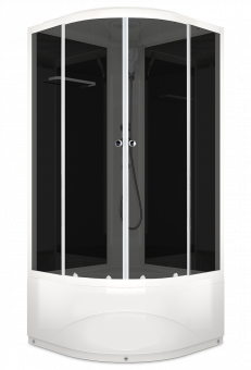 Душевая кабина Domani Spa Delight Slim 110 без электрики, высокий поддон 1000x1000x2180 (чер. стенки, тонир. стекла) DS01DS110HBT00 