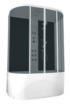 Душевая кабина Domani Spa Neat Slim с электрикой, высокий поддон 1500x810x2190 (чер. стенки, тонир. стекла) DS01NS158HBT10 