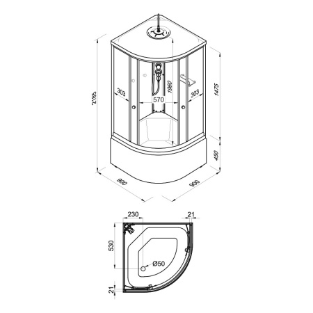 Душевая Кабина Тритон  Вельвет 90*90 Б высокий поддон