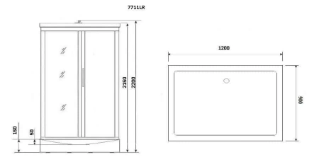 Душевая кабина Niagara Luxe NG-7711GL 120х90х220 L
