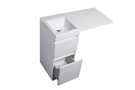 Тумба с раковиной Style Line Даллас 100 L Люкс напольная белая под стиральную машину