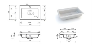 Тумба с раковиной Style Line Марелла Люкс 60 напольная белый глянец