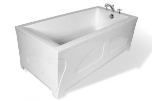 Ванна из искусственного камня Эстет Дельта 180х80 с возможностью изменения размера (комплект) с подставкой и сливом