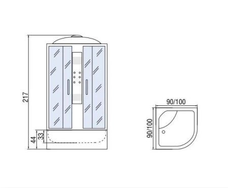 Душевая кабина River Temza 90/44 ТН 90х90х217