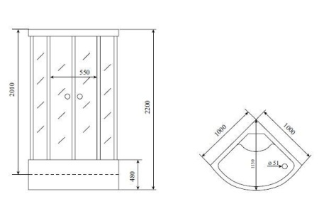 Душевая кабина Timo Standart T-6600 Black 100х100х220