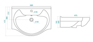 Тумба с раковиной 1Marka Вита 65П белый глянец