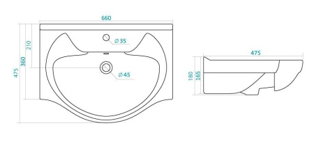 Тумба с раковиной 1Marka Вита 65П белый глянец