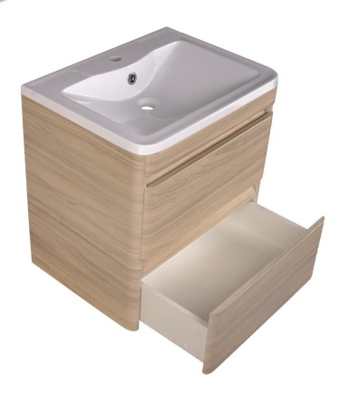 Тумба с раковиной Style Line Атлантика 60 подвесная ясень перламутр