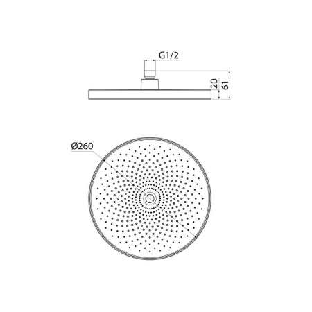 Душевая насадка верхняя круглая, хром, SpaHome, IDDIS, SPA26CPi64