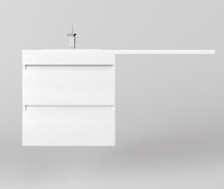 Тумба с раковиной Style Line Даллас Леон 120 L подвесная белый глянец под стиральную машину