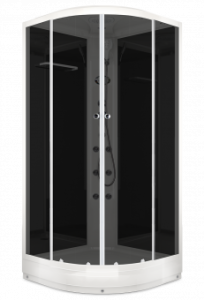 Душевая кабина Domani Spa Delight 110 Slim с электрикой, низкий поддон 1000x1000x2180 (черн. стенки, тонир. стекла) DS01DS110LBT10 