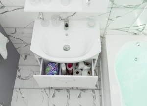 Тумба с раковиной 1Marka Вита 65П белый глянец