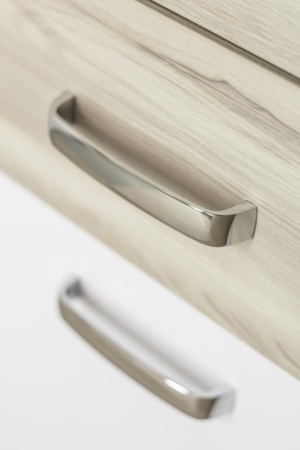 Тумба с раковиной Style Line Ориноко 60 белая/светлое дерево с бельевой корзиной