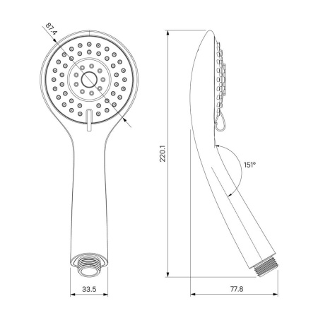 Смеситель с верхним душем, Helic, Milardo, HELSB1FM06