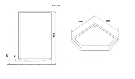 Душевая кабина Grossman Classic GR270D 100х100х205 L/R без крыши