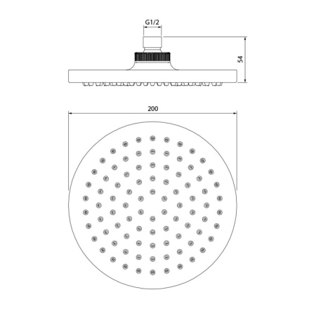 Душевая насадка верхняя круглая, IDDIS, 00120RPi64