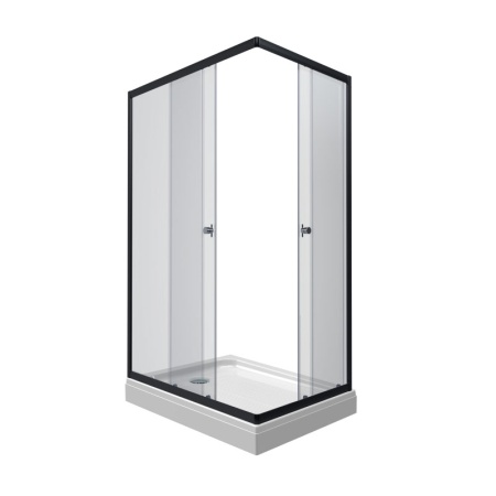 Душевое ограждение Вента Блэк 120x80 с поддоном 