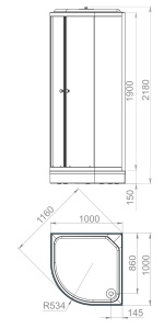 Душевая кабина Domani-Spa Delight Slim 110  матовые  размер:100х100 см 