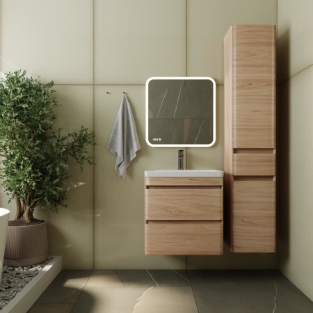 Тумба с раковиной Style Line Атлантика 60 подвесная ясень перламутр