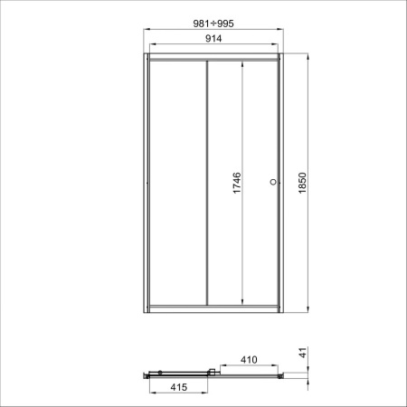 Душевая дверь в нишу Тритон "Слайд" 120x185