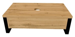 Тумба с раковиной 1Marka Grunge Loft 80П 1в.я дуб вотан (с отверстиями) (раковина Ringo 53*34 Cut)