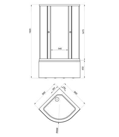 Душевой уголок Тритон "Мозаика", высокий поддон 900x900x1910