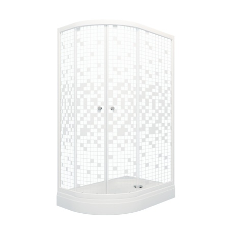 Душевое Ограждение Коралл 120*80 А Правое низкий поддон стекло мозаика