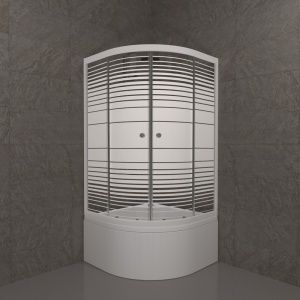 Душевой уголок Тритон "Полосы", высокий поддон 900x900x1910