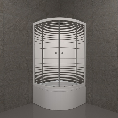 Душевой уголок Тритон "Полосы", высокий поддон 900x900x1910