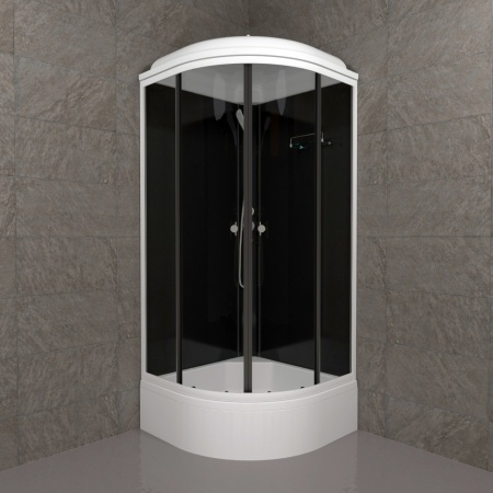 Кабина душевая Triton ТОП В 90х90, средний поддон черная стойка