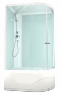 Душевая кабина Domani Spa Delight high Slim 128L без электрики, высокий поддон 1200x800x2190 (бел. стенки, сатин мат. стекла) DS01DS128LHWM00 
