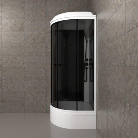 Душевая Кабина Грэй-Блэк 90*90 В средний поддон 