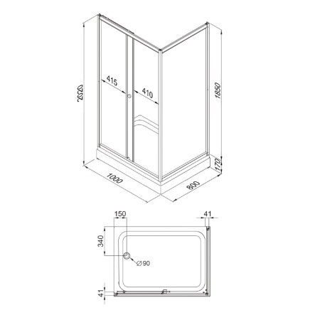 Душевое ограждение Triton Фьюжн полосы 100*80*202 А с поддоном