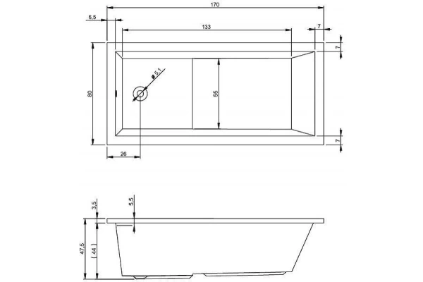 Акриловая ванна Riho Lusso Plus 170х80 комплект с экраном 