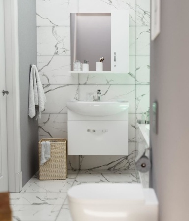 Тумба с раковиной 1Marka Вита 65П белый глянец