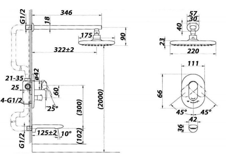 Душевой комплект BelBagno Ferrano с изливом