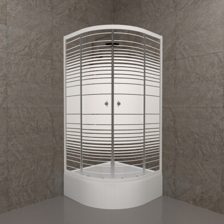 Душевой уголок Тритон "Полосы", средний поддон 900x900x2050