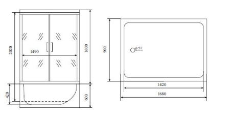 Душевая кабина Timo Lux TL-1506 168х90х220