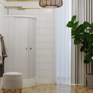 Душевое ограждение Стандарт 90х90 А  лён Уголок Тритон с низким поддоном Triton 