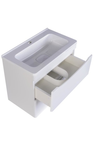 Тумба с раковиной Style Line Бергамо мини 60 антискрейч белая матовая подвесная